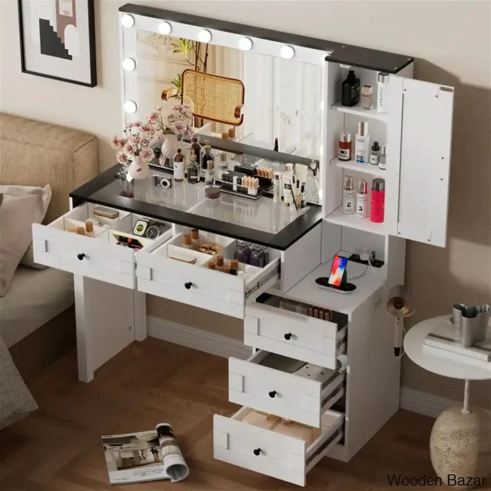 Vanity Set Dressing Table With Lighted Mirror