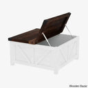 Vardello Modern Coffee And Center Table - Wooden Bazar Brown Top/White Base