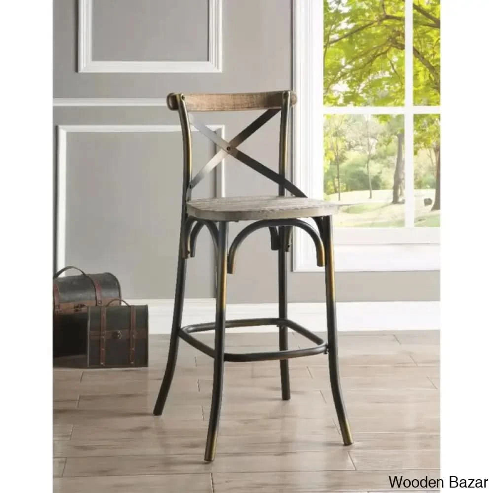 Vealem Swivel Yahir Bar Stool Counter Height Stools Dinning Chair Antique Copper
