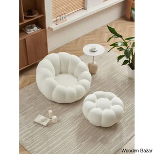 Venny New Upholstered Accent Chair In White Color - Wooden Bazar