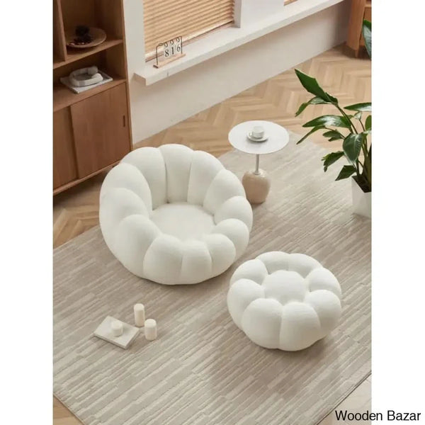 Venny New Upholstered Accent Chair In White Color - Wooden Bazar
