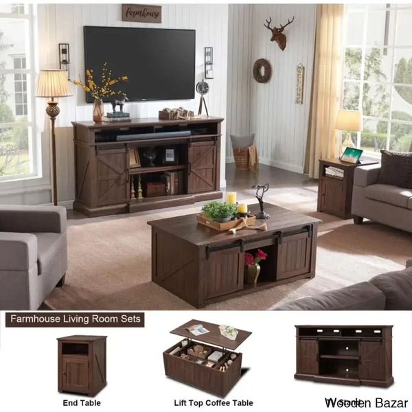 Vianorn Modern Coffee And Center Table - Wooden Bazar