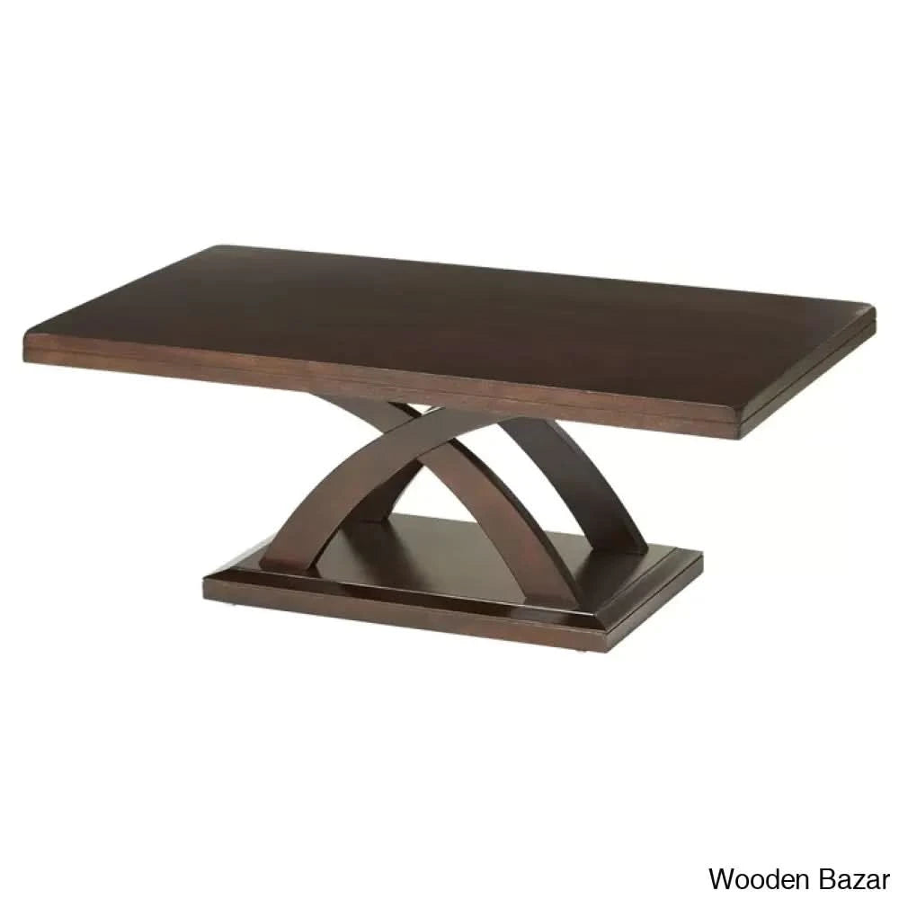 Vinny Coffee And Center Table - Wooden Bazar Dark Cherry