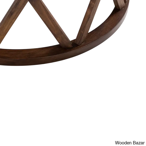 Viradise Farmhouse Coffee And Center Table Rustic Round With X-Motifs Legs