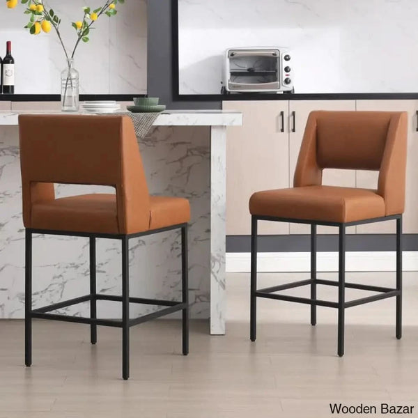 Waldaz Swivel Upholstered 26.4’’ Counter And Bar Stool With Metal Frame (Set Of 2)