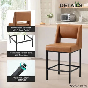 Waldaz Swivel Upholstered 26.4’’ Counter And Bar Stool With Metal Frame (Set Of 2)