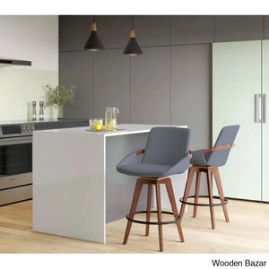 Whitacren Swivel Upholstered 26’’ Counter And Bar Stool With Solid Wood Frame