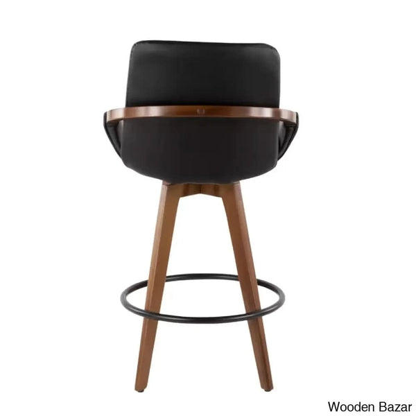 Whitacren Swivel Upholstered 26’’ Counter And Bar Stool With Solid Wood Frame