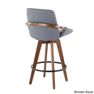 Whitacren Swivel Upholstered 26’’ Counter And Bar Stool With Solid Wood Frame