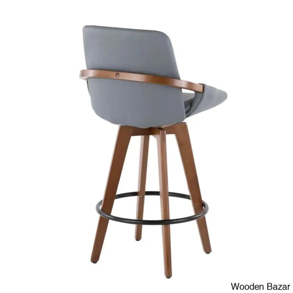 Whitacren Swivel Upholstered 26’’ Counter And Bar Stool With Solid Wood Frame