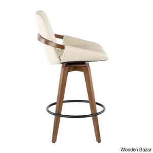 Whitacren Swivel Upholstered 26’’ Counter And Bar Stool With Solid Wood Frame