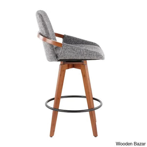 Whitacren Swivel Upholstered 26’’ Counter And Bar Stool With Solid Wood Frame