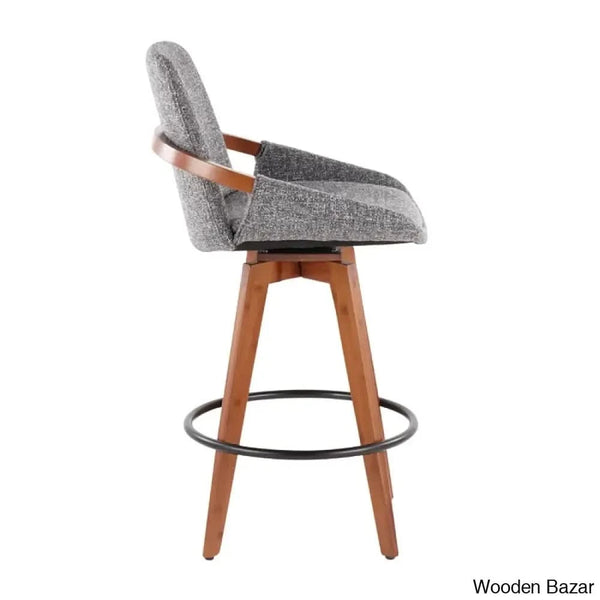 Whitacren Swivel Upholstered 26’’ Counter And Bar Stool With Solid Wood Frame