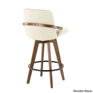 Whitacren Swivel Upholstered 26’’ Counter And Bar Stool With Solid Wood Frame