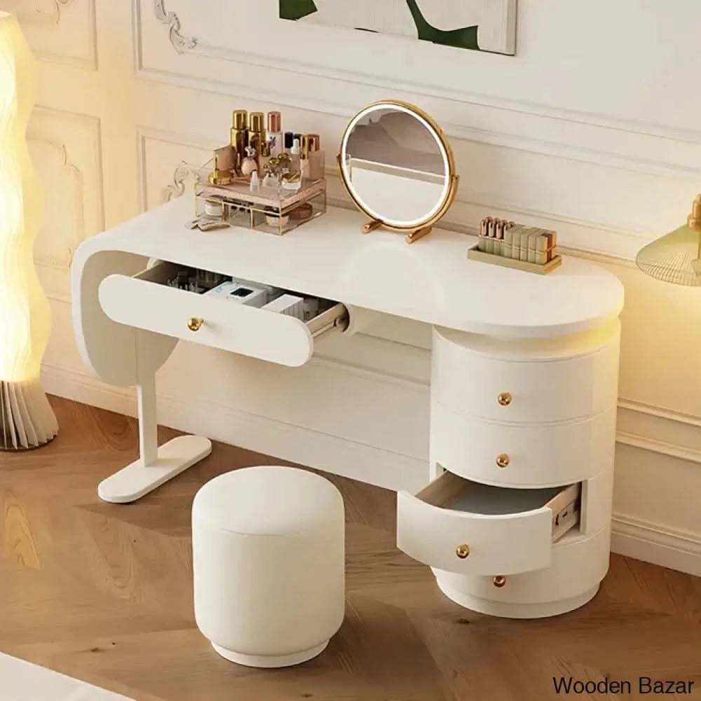 Whitesee Vanity Dressing Table With Mirror And Stool