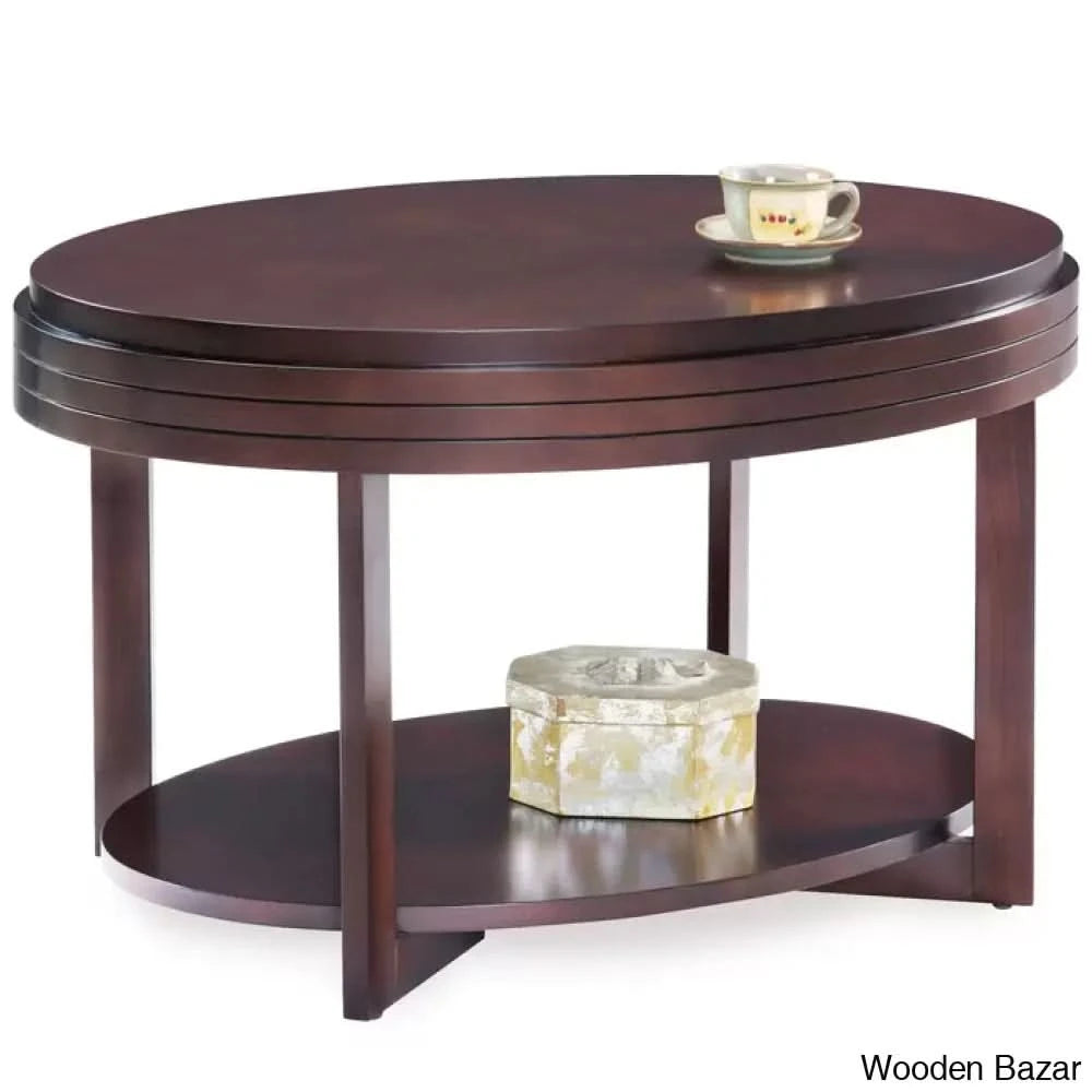 Wilfredo Favorite Finds Solid Wood Oval Apartment Coffee And Center Table Chocolate