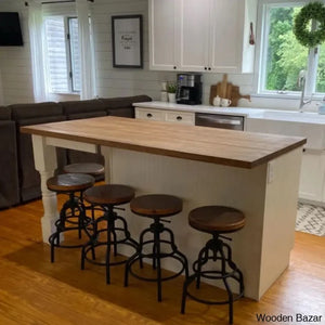 Willettono Swivel Adjustable Height Counter And Bar Stool With Metal Frame