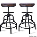 Willettono Swivel Adjustable Height Counter And Bar Stool With Metal Frame Black/Dark Brown