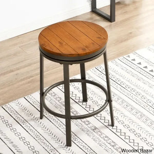 Willio Solid Wood Swivel 24.2’’ Counter And Bar Stool For Dining Room Bistro 1 Piece