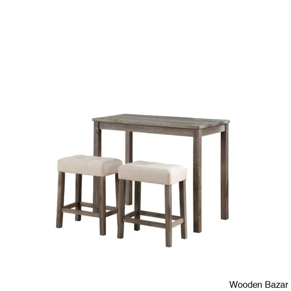 Winshild New 2 Seater Solid Wood Dining Set - Wooden Bazar Brown
