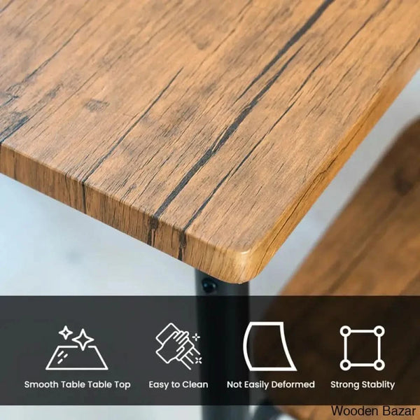 Winston Stylish Wooden 4 Seater Dining Table Set - Bazar