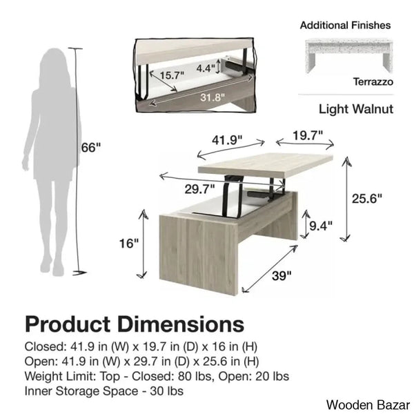 Winstony Lift Top Coffee And Center Table