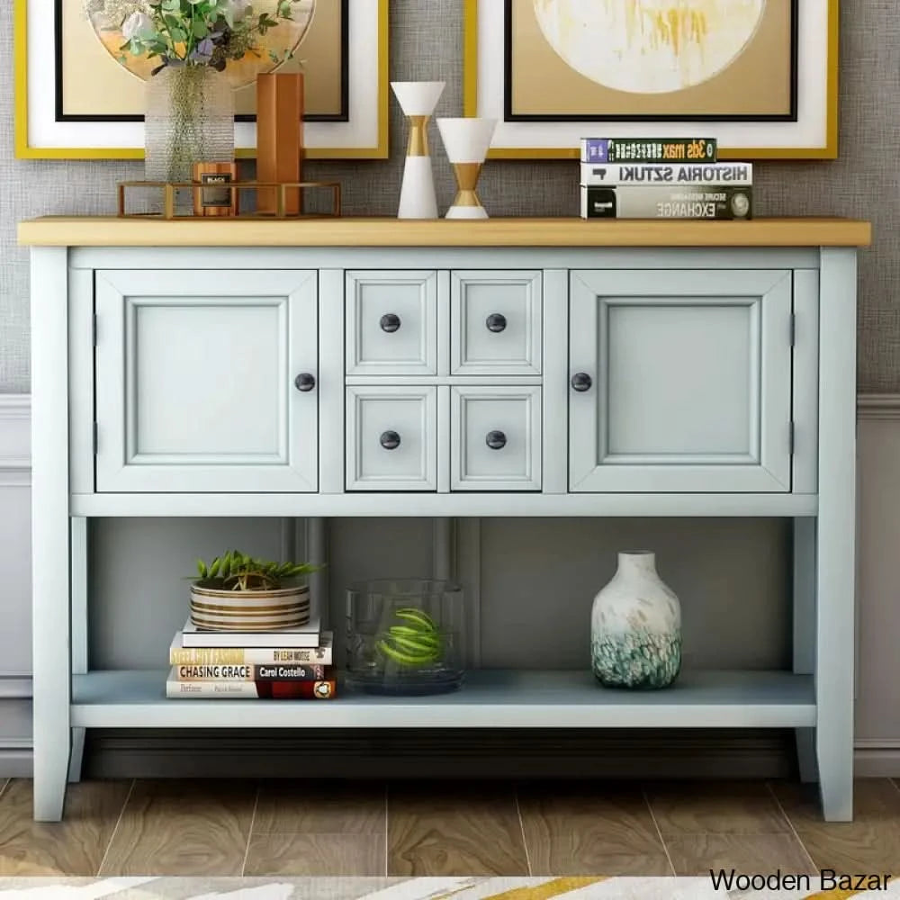 Light Mango Wood Side Table - Console Table