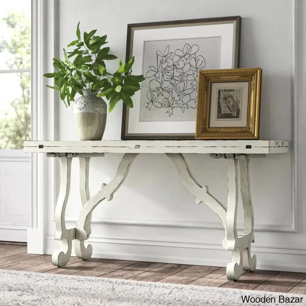Sofa Table with Glass - Console Table