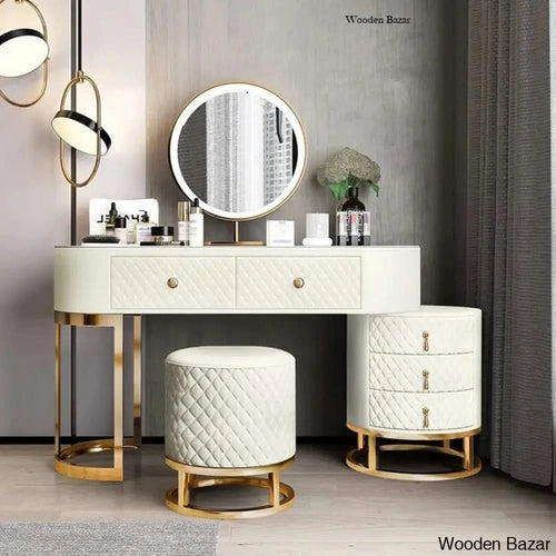 Wooden Bazar Flutura Vanity Dressing Table with Mirror