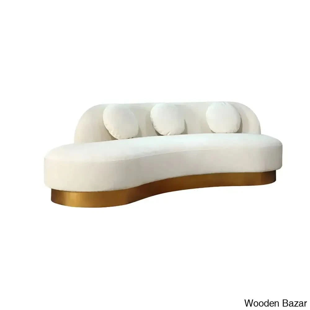 3 seater Curved sofa with steel base