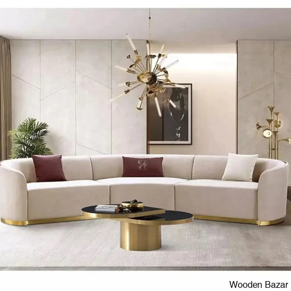 Wooden Bazar Italian design home furniture luxury curved sofa set furn