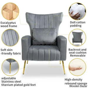 velvet arm chair