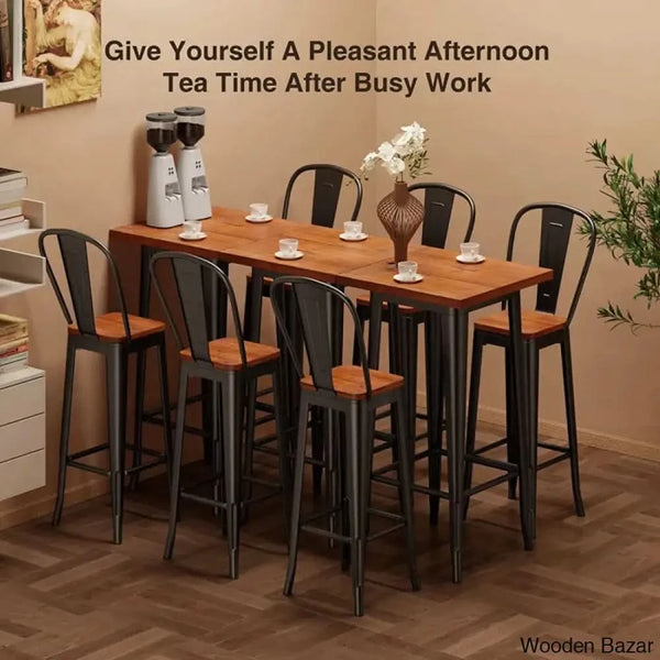 Worth 2 Seater Trendy Counter Height Dining Set | Modern High Top Table And Chairs