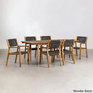 Wren Modern Wooden Dining Table Set For Serene Gatherings