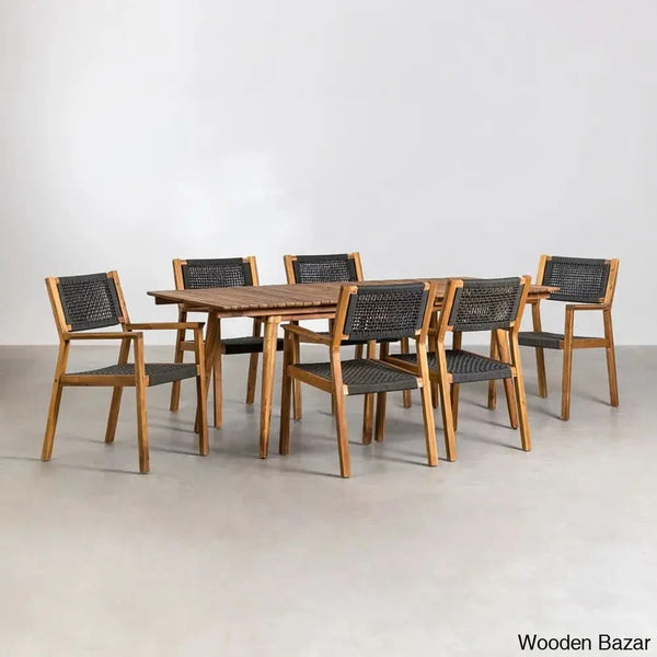 Wren Modern Wooden Dining Table Set For Serene Gatherings