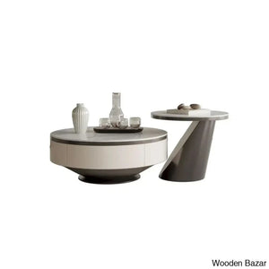Wyclef Modern (Set Of 2) Coffee Table And Center Table - Wooden Bazar
