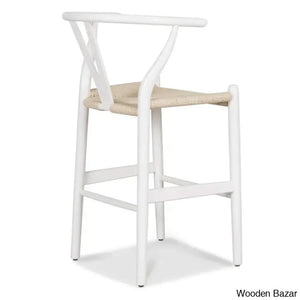 Wyns Swivel Solid Wood Counter And Bar Stool With Weave Seat