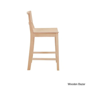Yalingupz Swivel Counter And Bar Stool Solid Wood (Set Of 2)