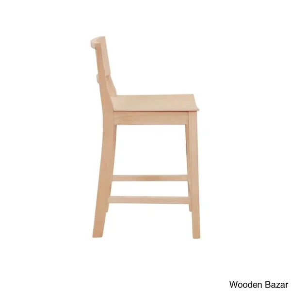 Yalingupz Swivel Counter And Bar Stool Solid Wood (Set Of 2)