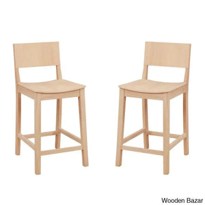 Yalingupz Swivel Counter And Bar Stool Solid Wood (Set Of 2)