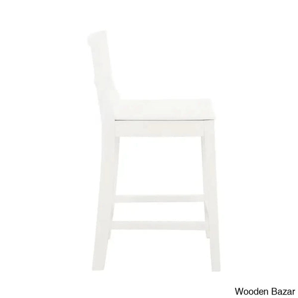 Yalingupz Swivel Counter And Bar Stool Solid Wood (Set Of 2)