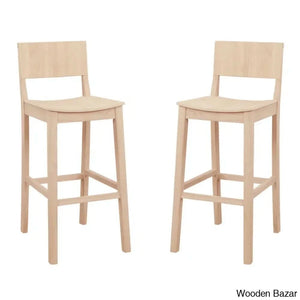 Yalingupz Swivel Counter And Bar Stool Solid Wood (Set Of 2)