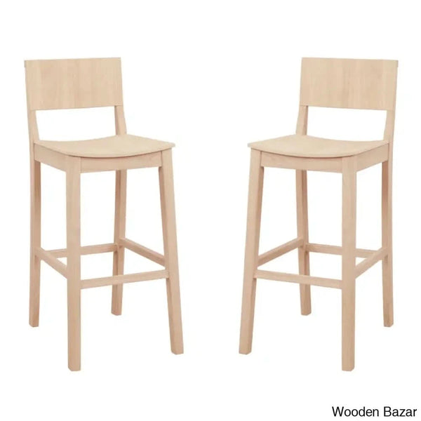 Yalingupz Swivel Counter And Bar Stool Solid Wood (Set Of 2)