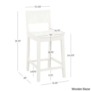 Yalingupz Swivel Counter And Bar Stool Solid Wood (Set Of 2)