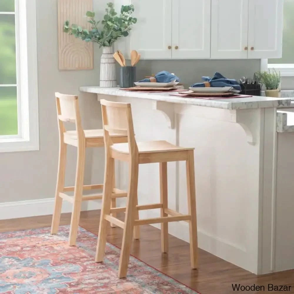 Yalingupz Swivel Counter And Bar Stool Solid Wood (Set Of 2) Unfinished / Bar (30.5” Seat Height)