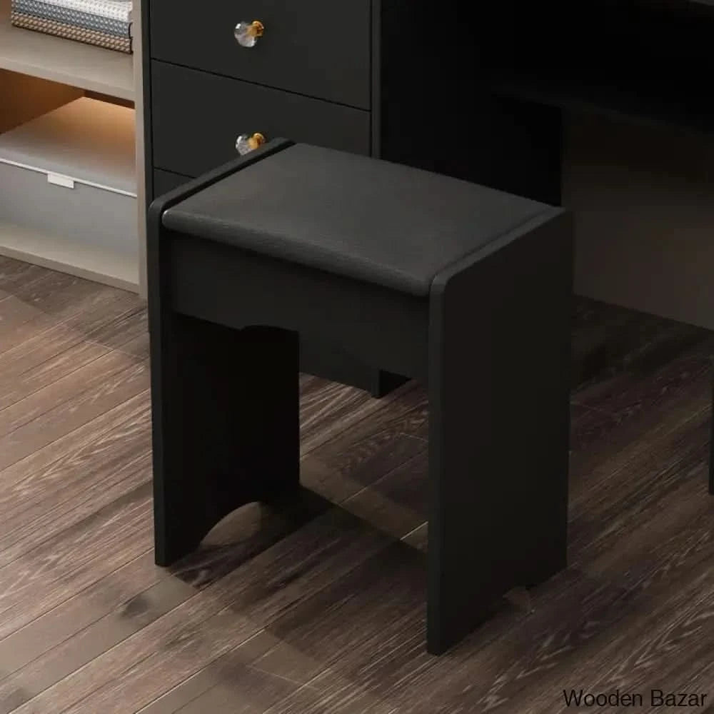 Yonon Dressing Table With Mirror - Wooden Bazar