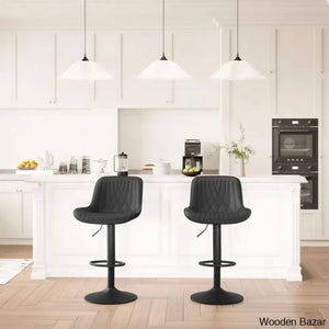 Zagero Swivel Adjustable Height Bar Stools Leather Upholstered Counter And Bar Modern Pub Stool
