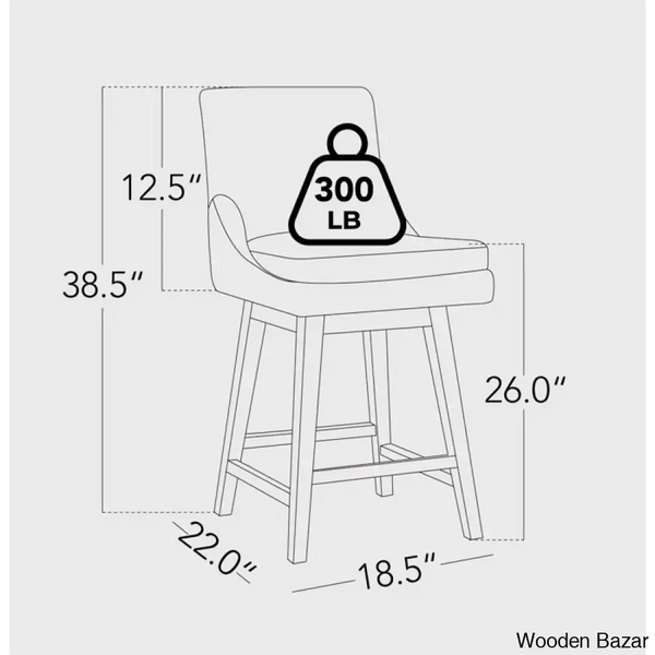 Zaharax Swivel Upholstered 26’’ Counter And Bar Stool