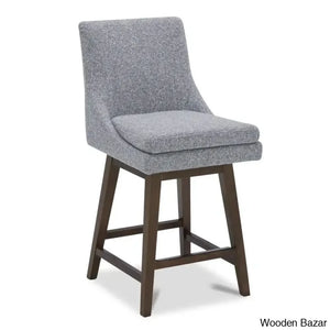 Zaharax Swivel Upholstered 26’’ Counter And Bar Stool Brown / Nathan Grey