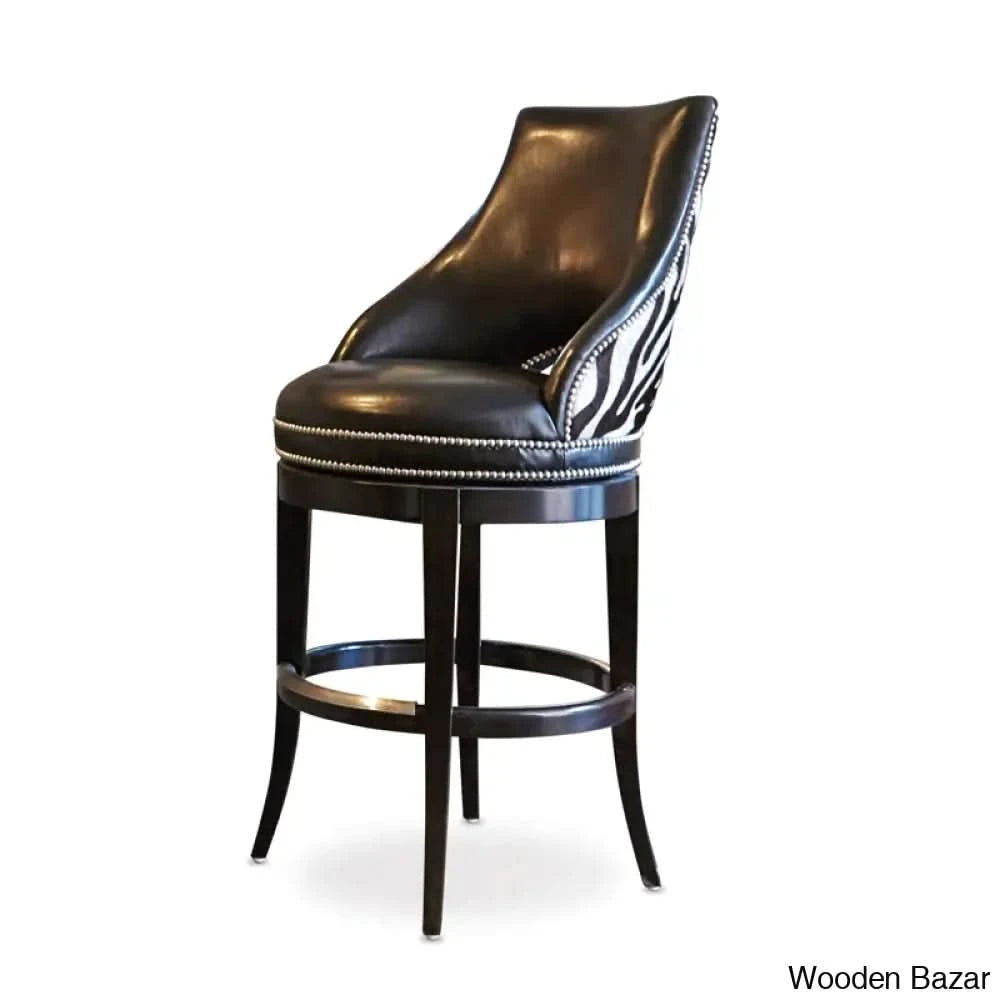 Zebranos Swivel Solid Wood Counter And Bar Stool (27’’ Seat Height)